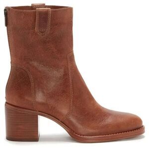 Vince Camuto "Zeldina" brown leather block heel booty size 8.5 NWT